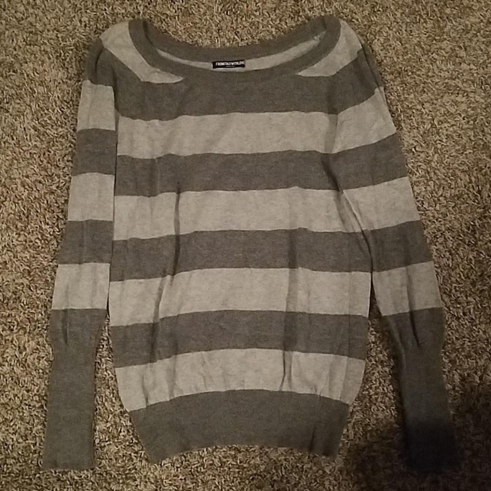 Grey striped sweater